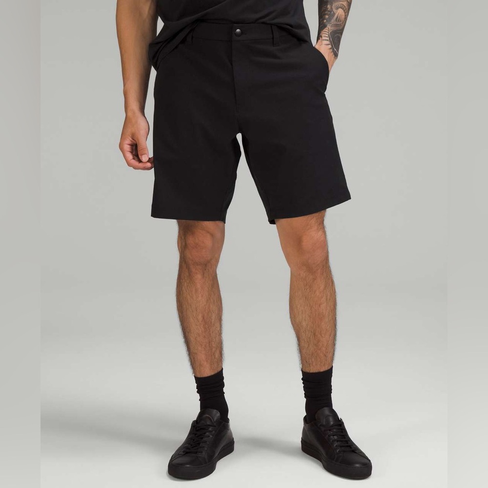 LULULEMON Men’s Commission Casual Shorts Warpstreme 9” Black Sz 36
